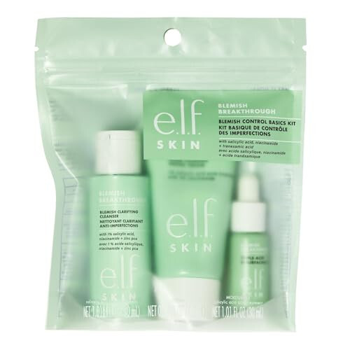 e.l.f. SKIN Blemish Breakthrough Akne Nazorat Asoslari To'plami, Sayohat O'lchamdagi Akne Teri Parvarishi Rutinasi, Tozalovchi, Serum & Namlovchi, Vegan & Hayvonlar Ustida Sinovdan O'tkazilmagan - 3