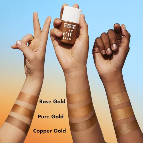 e.l.f. SKIN Bronzing Drops, yüz ve vücut için sıvı bronzlaştırıcı, güneş öpücüğü bir ışıltı yaratır, E vitamini ile zenginleştirilmiştir, vegan ve hayvanlar üzerinde test edilmemiştir, gül altın. - 6