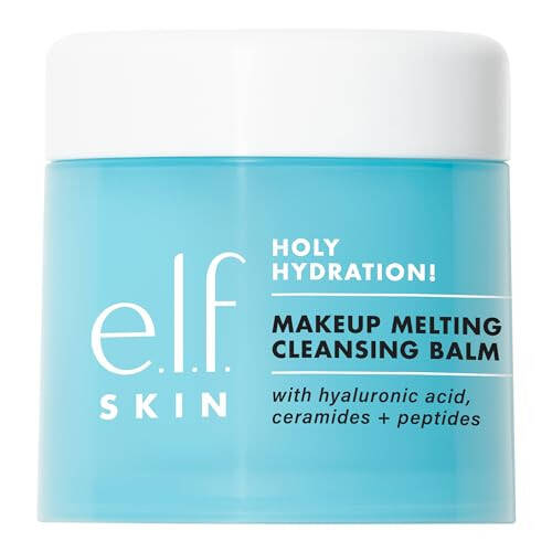 e.l.f. SKIN Holy Hydration! Makiyaj Eriydigan Tozalovchi Balsami JUMBO, Yuz Tozalovchi & Makiyaj Olib Tashlash vositasi, Terini Namlash uchun Gialuron Kislotasi bilan boyitilgan, 3.5 Oz - 1