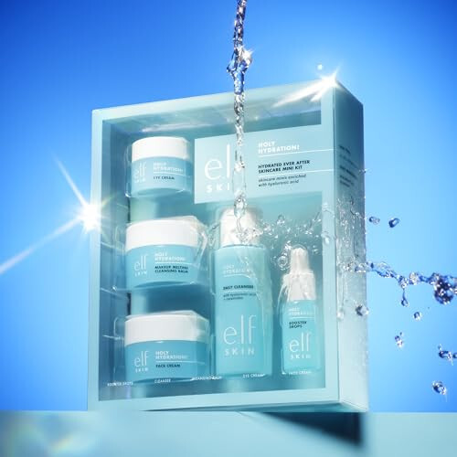 e.l.f. SKIN Hydrated Ever After Skincare Mini Kit, Cleanser, Makeup Remover, Moisturiser & Eye Cream For Hydrating Skin, Airplane-Friendly Sizes - 2