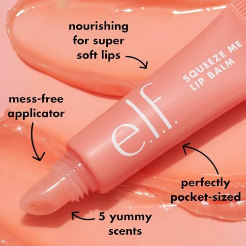 e.l.f. Squeeze Me Lab Balm, Shaffof rang uchun namlovchi lab balzam, gialuron kislotasi bilan boyitilgan, Vegan & Hayvonlar ustida sinab ko'rilmagan, Qulupnay - 4