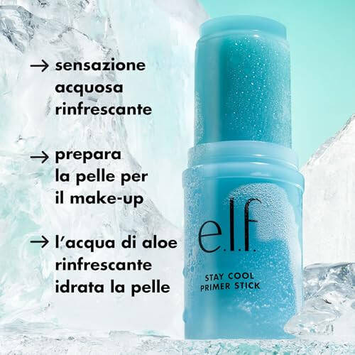 e.l.f. Stay Cool Primer Stick, Makyaj için Cildi Hazırlayan Nemlendirici Jel Primer, Aloe Suyu ile Soğutma Hissi Verir, Vegan ve Hayvanlar Üzerinde Denenmemiştir. - 4