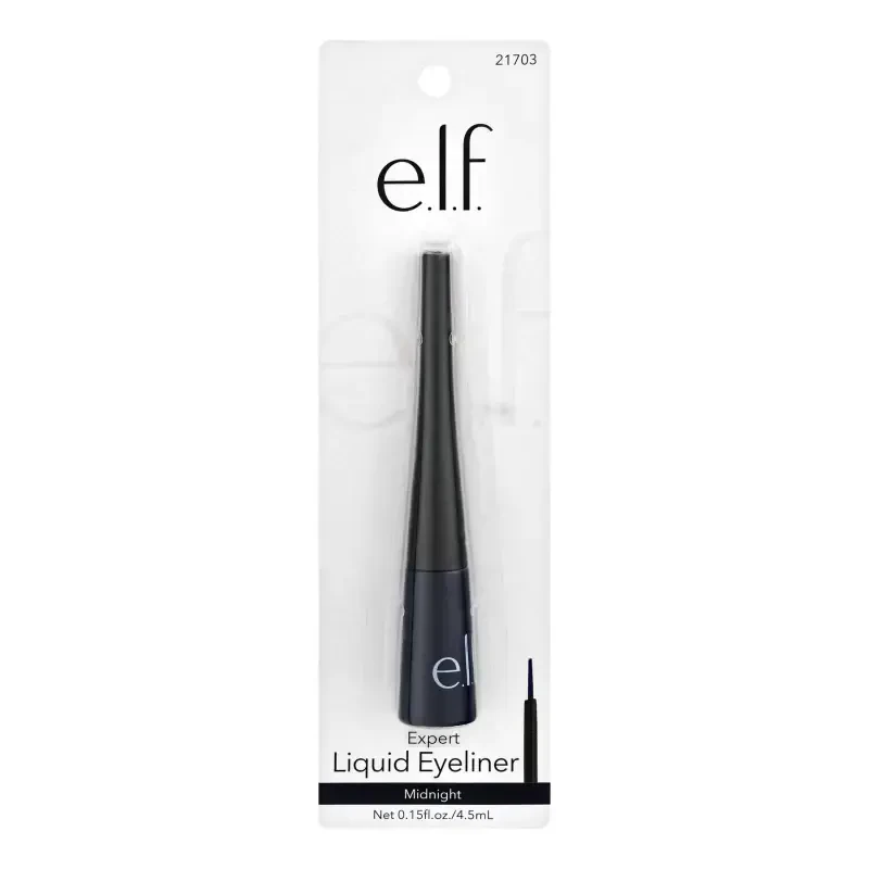 e.l.f. Expert Liquid Liner, Midnight, 0.14 fl oz - E.L.F. COSMETICS