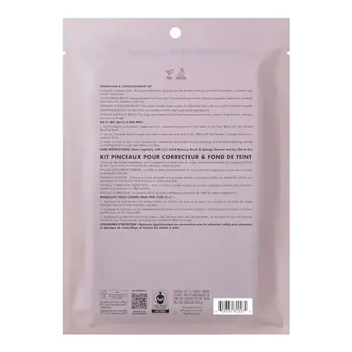 e.l.f. Yuz Rangini Mukamayllik Cho'tkasi To'plami, 4 Qismli Makiyaj Cho'tkasi To'plami, Fondöten va Konseler Uchun Cho'tkalar, Vegan va Hayvonlarga Zarar Yetkazmaydigan - 5