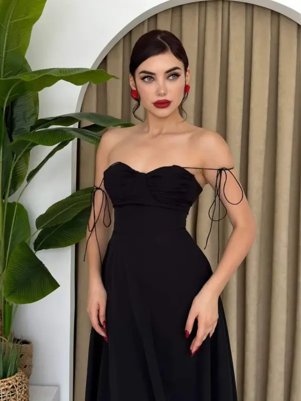 Elia İp Askılı Elbise - 3