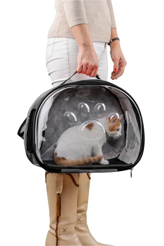 Elips Kedi Taşıma Çantası Mavi-gri - 3