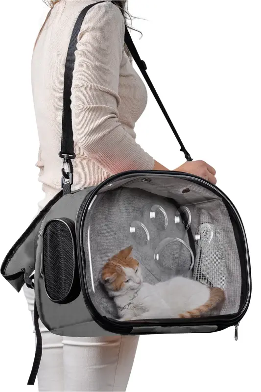 Elips Kedi Taşıma Çantası Mavi-gri - NORTHERN FASHION