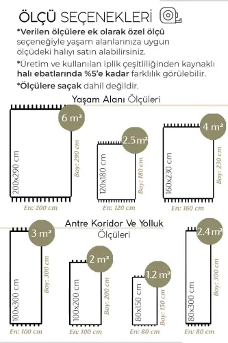 Elit 01 Bej Salon Gilami Bukle Skandinaviya Gilami Yo'lak Etnik Oshxona Gilami Dekorativ Koridor Gilami-Bej - 5