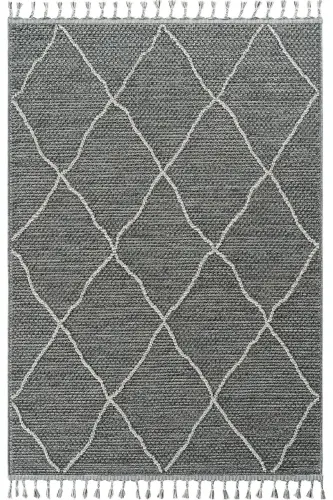 Elit 02 Gri Bukle Salon Halı Modern Mutfak Halısı Geometrik Halı Yolluk Dekoratif Koridor Halı - Gri 2 - 5