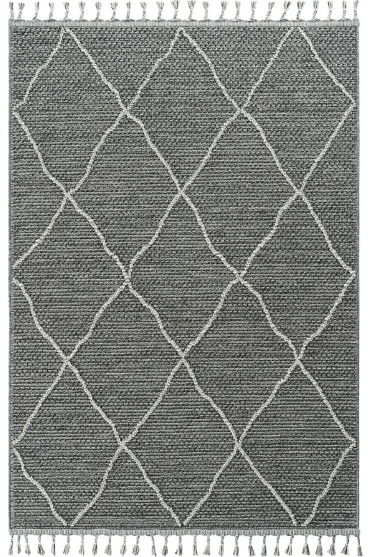Elit 02 Gri Bukle Salon Halı Modern Mutfak Halısı Geometrik Halı Yolluk Dekoratif Koridor Halı - Gri 2 - 5