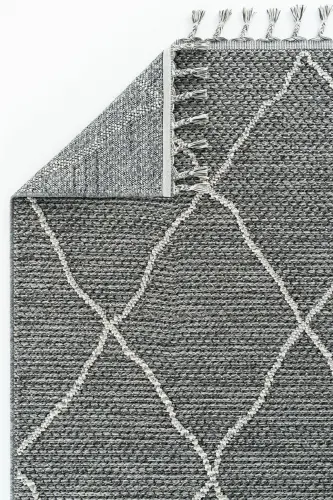 Elit 02 Gri Bukle Salon Halı Modern Mutfak Halısı Geometrik Halı Yolluk Dekoratif Koridor Halı - Gri 2 - 6
