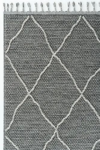 Elit 02 Gri Bukle Salon Halı Modern Mutfak Halısı Geometrik Halı Yolluk Dekoratif Koridor Halı - Gri 2 - COOL HALI (1)