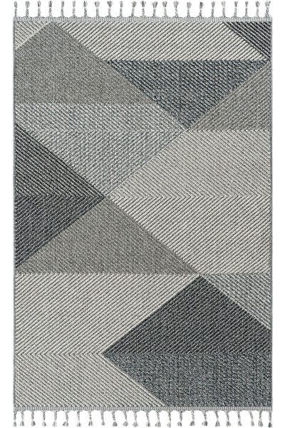 Elit 08 Grey Curly Living Room Rug Modern Kitchen Rug Geometric Rug Runner Decorative Corridor Rug - 10