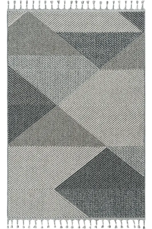 Elit 08 Gri Bukle Salon Halı Modern Mutfak Halı Geometrik Halı Yolluk Dekoratif Koridor Halısı(xxx) - Gri 5 - 2