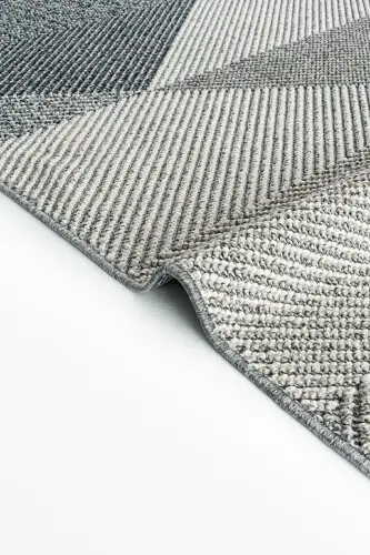 Elit 08 Gri Bukle Salon Halı Modern Mutfak Halı Geometrik Halı Yolluk Dekoratif Koridor Halısı(xxx) - Gri 5 - 7