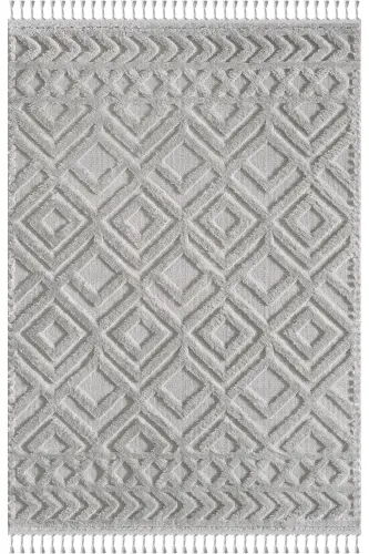 Elit buklali yumshoq peluş post shaggy bolalar xonasi, o'tiradigan xona, salon, oshxona gilami - Kulrang/Kulrang - MARIESSE HOME (1)