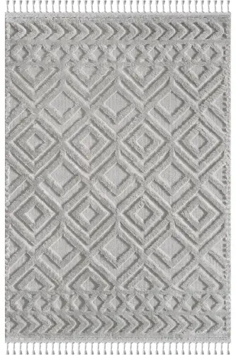 Elit buklali yumshoq peluş post shaggy bolalar xonasi, o'tiradigan xona, salon, oshxona gilami - Kulrang/Kulrang - MARIESSE HOME (1)