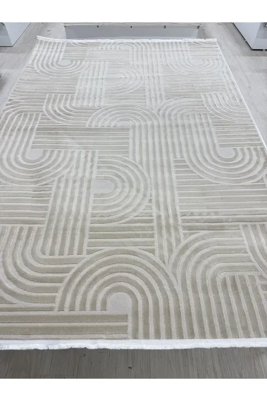 Elit Dokulu Yumuşak Pufy Oturma Odası Salon Çocuk Odası Mutfak Halısı-acıkbej - 3