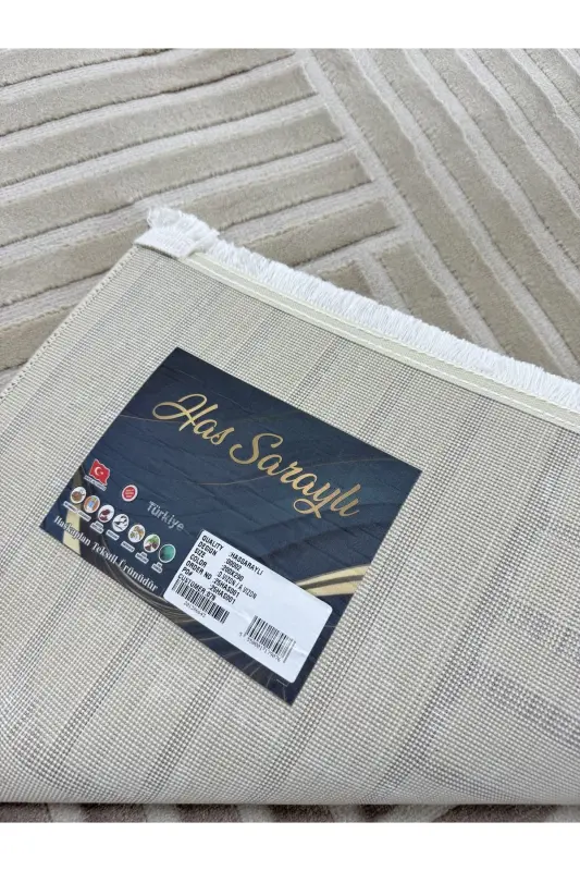 Elit Dokulu Yumuşak Pufy Oturma Odası Salon Çocuk Odası Mutfak Halısı-acıkbej - 4