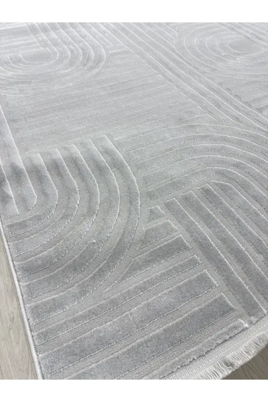 Elit Dokulu Yumuşak Pufy Oturma Odası Salon Çocuk Odası Mutfak Halısı-gri - 2