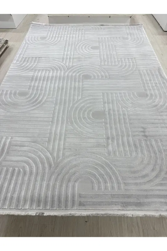 Elit Dokulu Yumuşak Pufy Oturma Odası Salon Çocuk Odası Mutfak Halısı-gri - 3