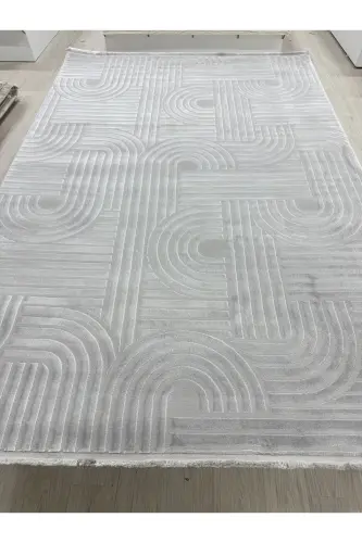 Elit Dokulu Yumuşak Pufy Oturma Odası Salon Çocuk Odası Mutfak Halısı-gri - 3