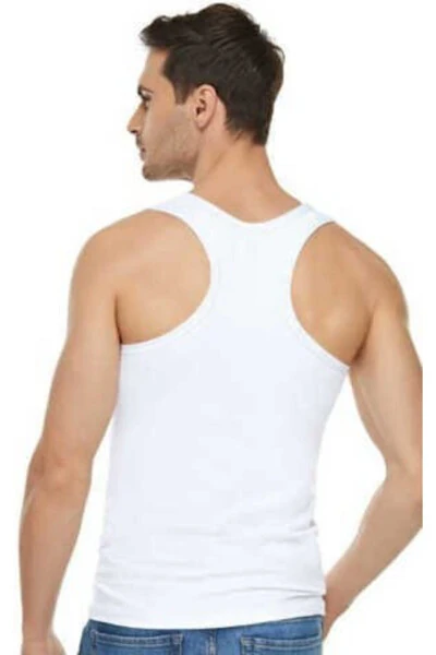 Elit Elastan Sports Men's Tank Top 1304 | White - TUTKU