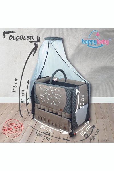 Elit Luks Qulay Beshik - Portativ - Tebranadigan - Artiladigan - Ona Yoni Chaqaloq Beshigi - 4