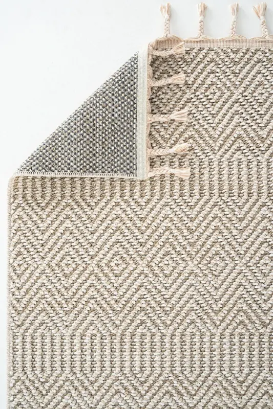 Elite 01 Beige Living Room Rug Boucle Scandinavian Rug Runner Ethnic Kitchen Rug Decorative Hallway Rug-Beige - 8