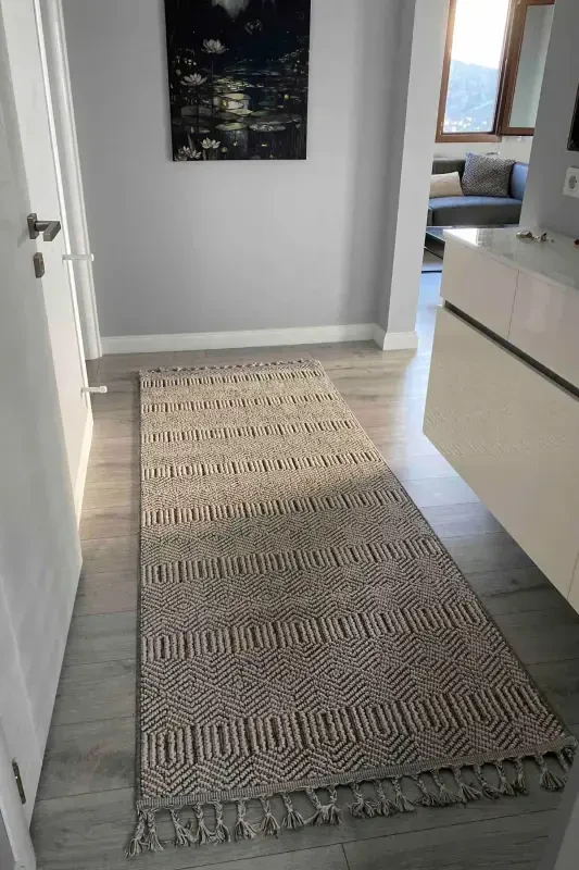 Elite 01 Grey Living Room Rug Boucle Scandinavian Carpet Runner Ethnic Kitchen Rug Decorative Hallway Rug-Grey - 6
