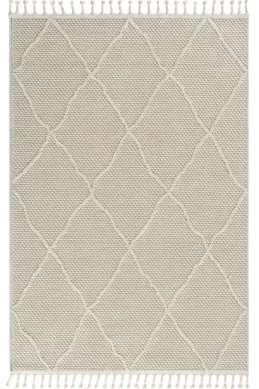 Elite 02 Beige Boucle Rug Modern Kitchen Rug Geometric Rug Runner Decorative Hallway Carpet-Beige 2 - 2