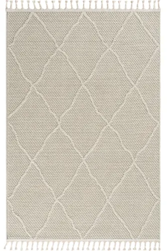 Elite 02 Beige Boucle Rug Modern Kitchen Rug Geometric Rug Runner Decorative Hallway Carpet-Beige 2 - 2