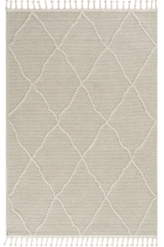 Elite 02 Beige Boucle Rug Modern Kitchen Rug Geometric Rug Runner Decorative Hallway Carpet-Beige 2 - 2