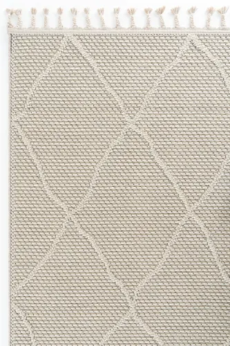 Elite 02 Beige Boucle Rug Modern Kitchen Rug Geometric Rug Runner Decorative Hallway Carpet-Beige 2 - 5