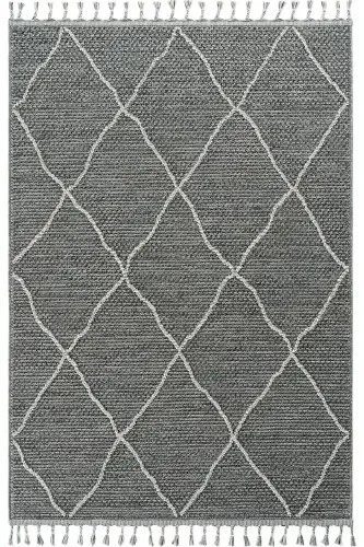 Elite 02 Grey Boucle Living Room Carpet Modern Kitchen Rug Geometric Carpet Runner Decorative Hallway Carpet-Grey 2 - 1