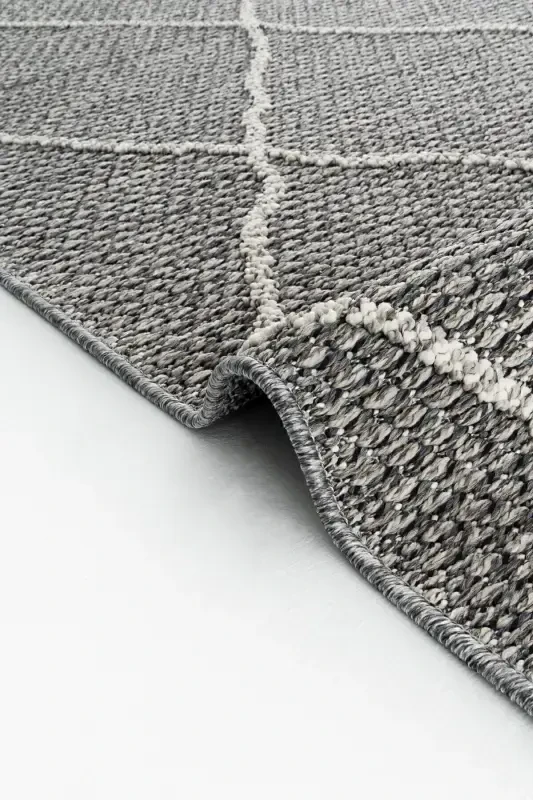Elite 02 Grey Boucle Living Room Carpet Modern Kitchen Rug Geometric Carpet Runner Decorative Hallway Carpet-Grey 2 - 2