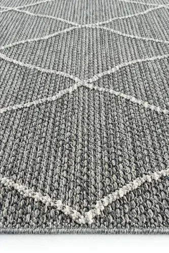 Elite 02 Grey Boucle Living Room Carpet Modern Kitchen Rug Geometric Carpet Runner Decorative Hallway Carpet-Grey 2 - 3