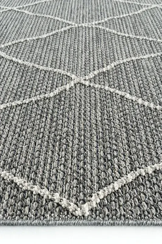 Elite 02 Grey Boucle Living Room Carpet Modern Kitchen Rug Geometric Carpet Runner Decorative Hallway Carpet-Grey 2 - 3