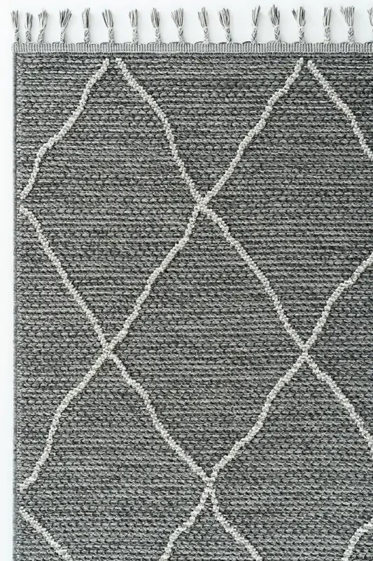 Elite 02 Grey Boucle Living Room Carpet Modern Kitchen Rug Geometric Carpet Runner Decorative Hallway Carpet-Grey 2 - 5