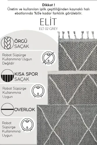 Elite 02 Grey Boucle Living Room Carpet Modern Kitchen Rug Geometric Carpet Runner Decorative Hallway Carpet-Grey 2 - 7