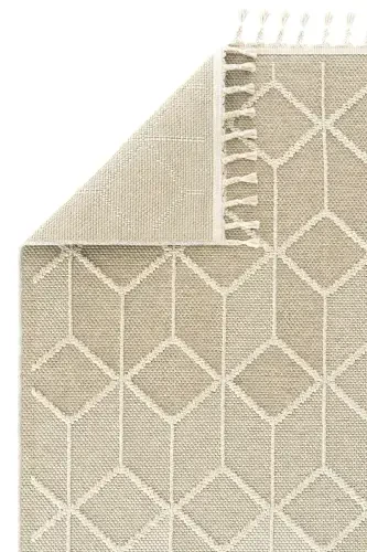 Elite 03 Beige Boucle Rug Modern Kitchen Rug Geometric Rug Runner Decorative Hallway Rug-Beige 3 - 6