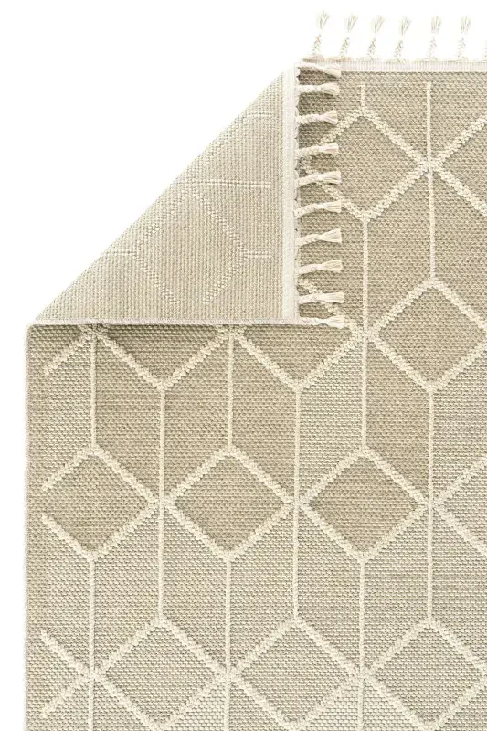 Elite 03 Beige Boucle Rug Modern Kitchen Rug Geometric Rug Runner Decorative Hallway Rug-Beige 3 - 6