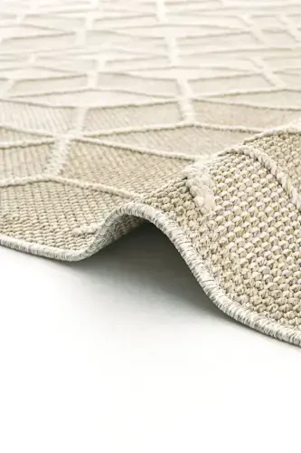 Elite 03 Beige Boucle Rug Modern Kitchen Rug Geometric Rug Runner Decorative Hallway Rug-Beige 3 - 7