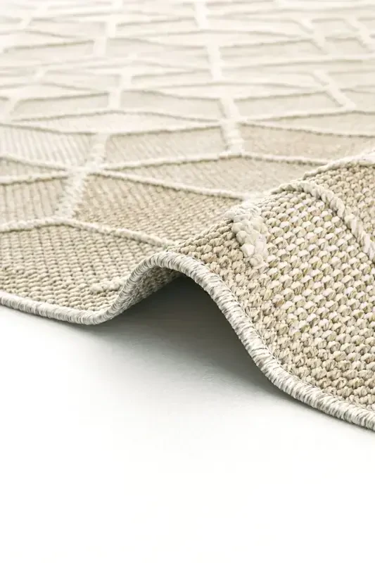 Elite 03 Beige Boucle Rug Modern Kitchen Rug Geometric Rug Runner Decorative Hallway Rug-Beige 3 - 7
