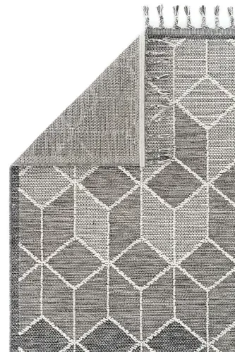 Elite 03 Grey Boucle Rug Modern Kitchen Rug Geometric Rug Runner Decorative Hallway Rug-Grey 3 - 1