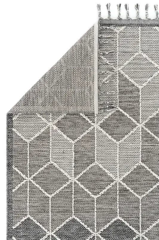 Elite 03 Grey Boucle Rug Modern Kitchen Rug Geometric Rug Runner Decorative Hallway Rug-Grey 3 - 1