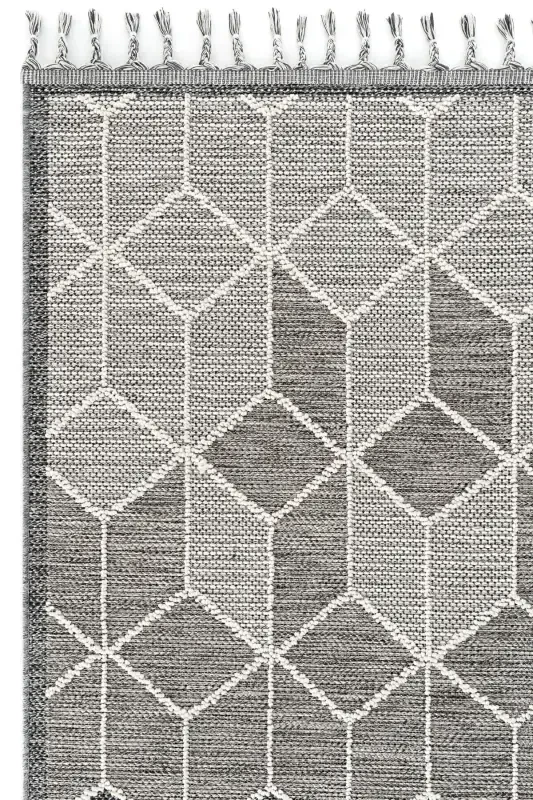 Elite 03 Grey Boucle Rug Modern Kitchen Rug Geometric Rug Runner Decorative Hallway Rug-Grey 3 - 8
