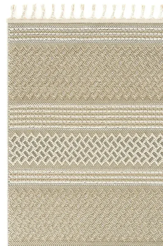 Elite 05 Beige Boucle Rug Ethnic Kitchen Rug Woven Rug Runner Decorative Hallway Rug-Beige 4 - 1