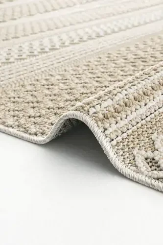 Elite 05 Beige Boucle Rug Ethnic Kitchen Rug Woven Rug Runner Decorative Hallway Rug-Beige 4 - 3