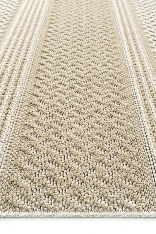 Elite 05 Beige Boucle Rug Ethnic Kitchen Rug Woven Rug Runner Decorative Hallway Rug-Beige 4 - 4